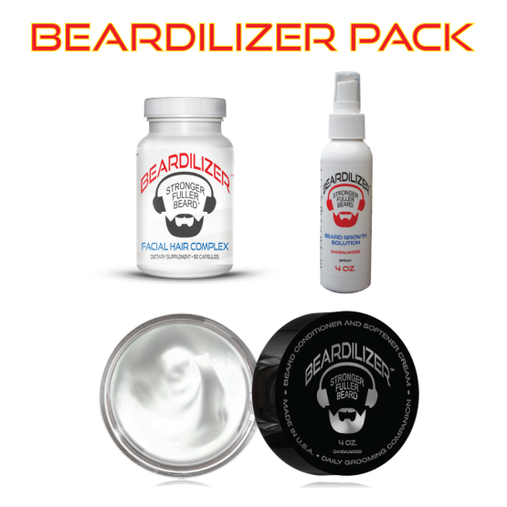 Beard Supplement, Beard Cream and Beard Spray Value Pack