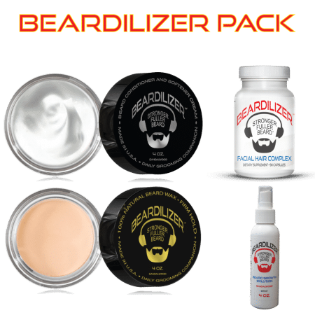 Beard Supplement, Beard Cream, Beard Wax and Beard Spray Value Pack
