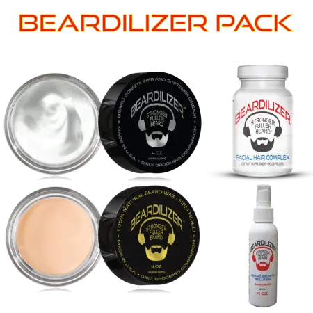 Beard Supplement, Beard Cream, Beard Wax and Beard Spray Value Pack